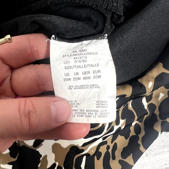 Leopard Print One Piece Ruffle Swimsuit Bathing Suit 20W - Picture 4 of 4